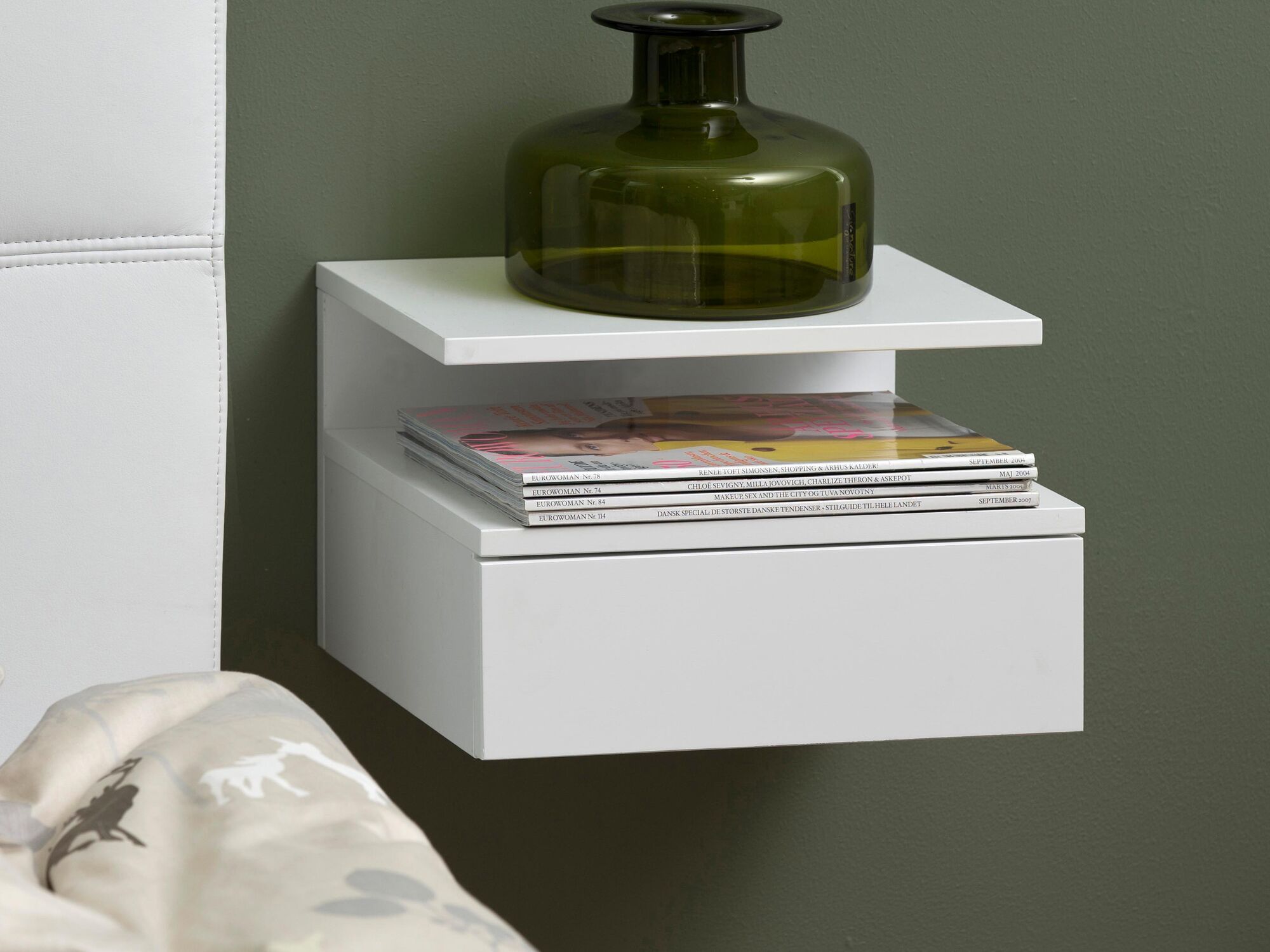 Table de chevet ASHIEL 1 tiroir blanc