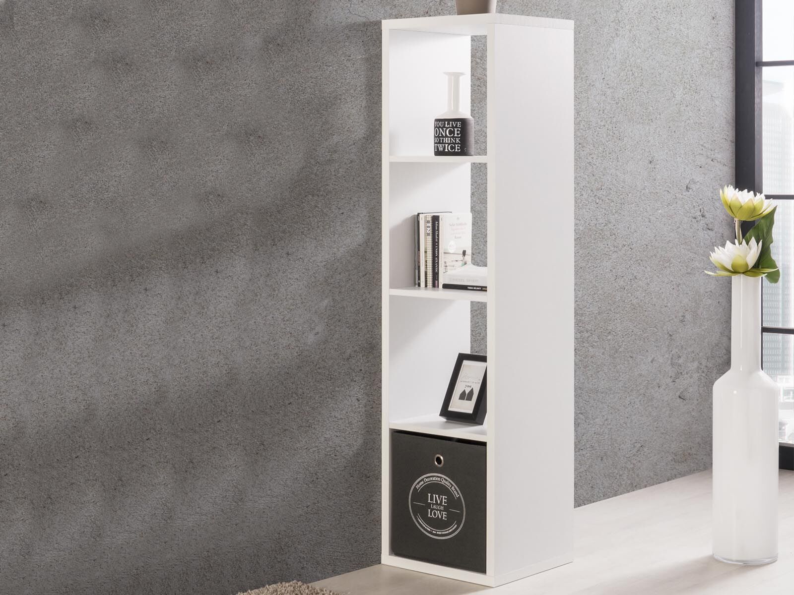 Bibliothèque MAXIM 4 niches blanc