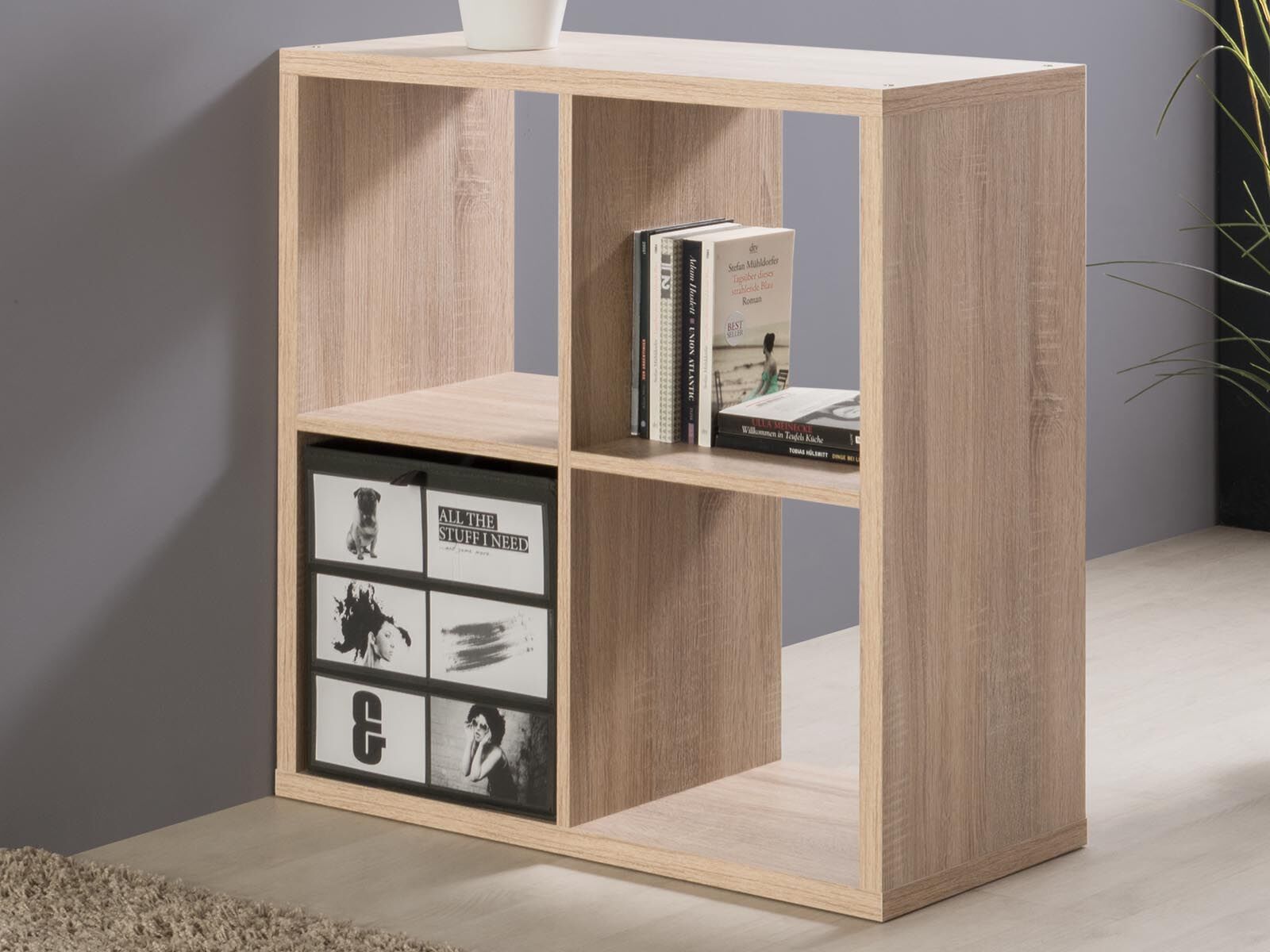 Bibliothèque MAXIM 4 niches (72 cm) chêne sonoma