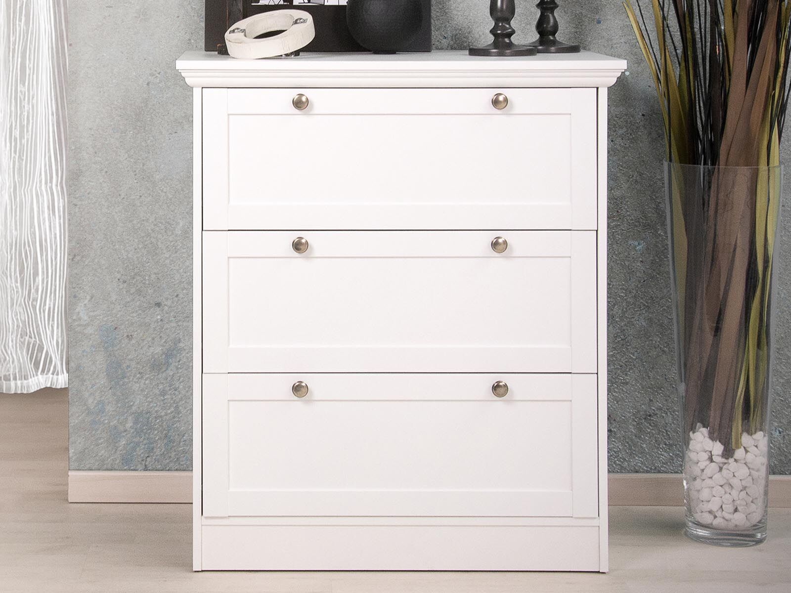 Commode LANDO 3 tiroirs blanc
