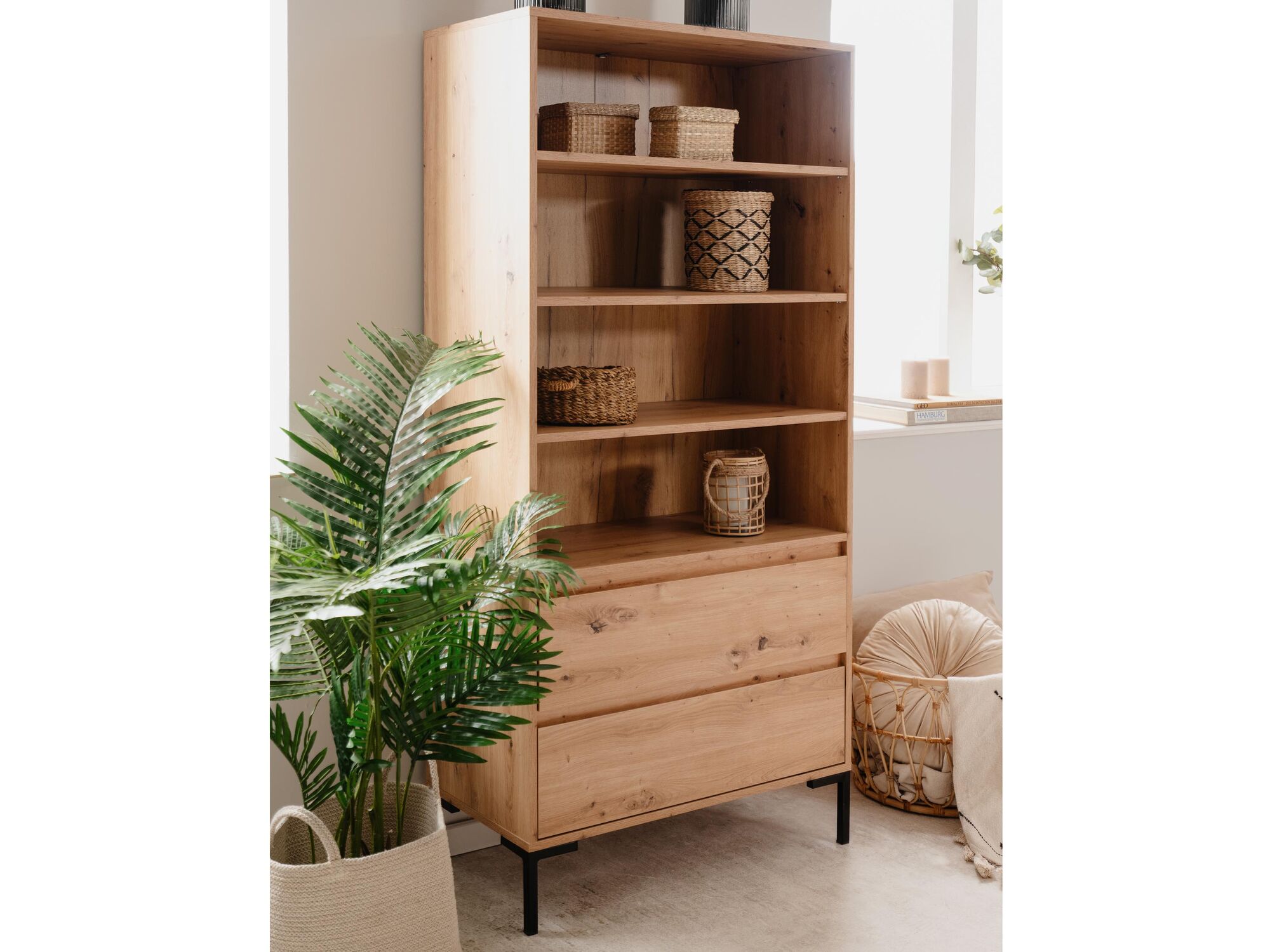 Colonne BONIFACIO 2 tiroirs chêne artisan