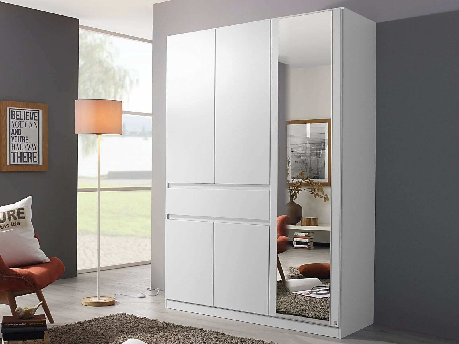 Armoire TUBIZE 5 portes et 1 tiroirs blanc