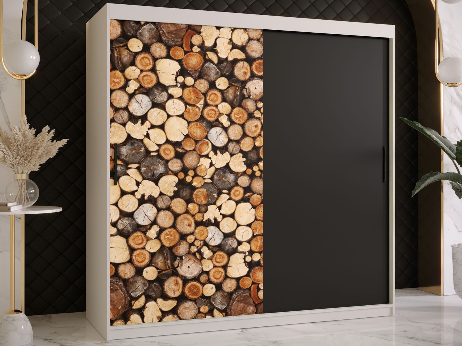 Armoire DREMBO 2 portes coulissantes 180 cm blanc