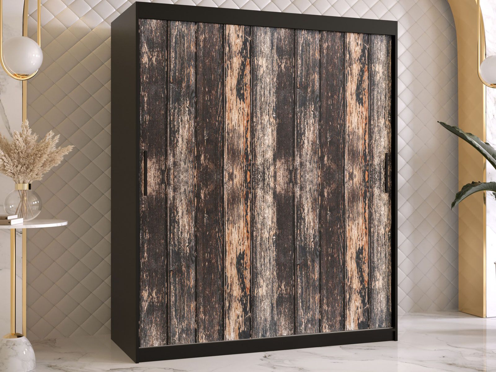 Armoire TODY 2 portes coulissantes 150 cm noir