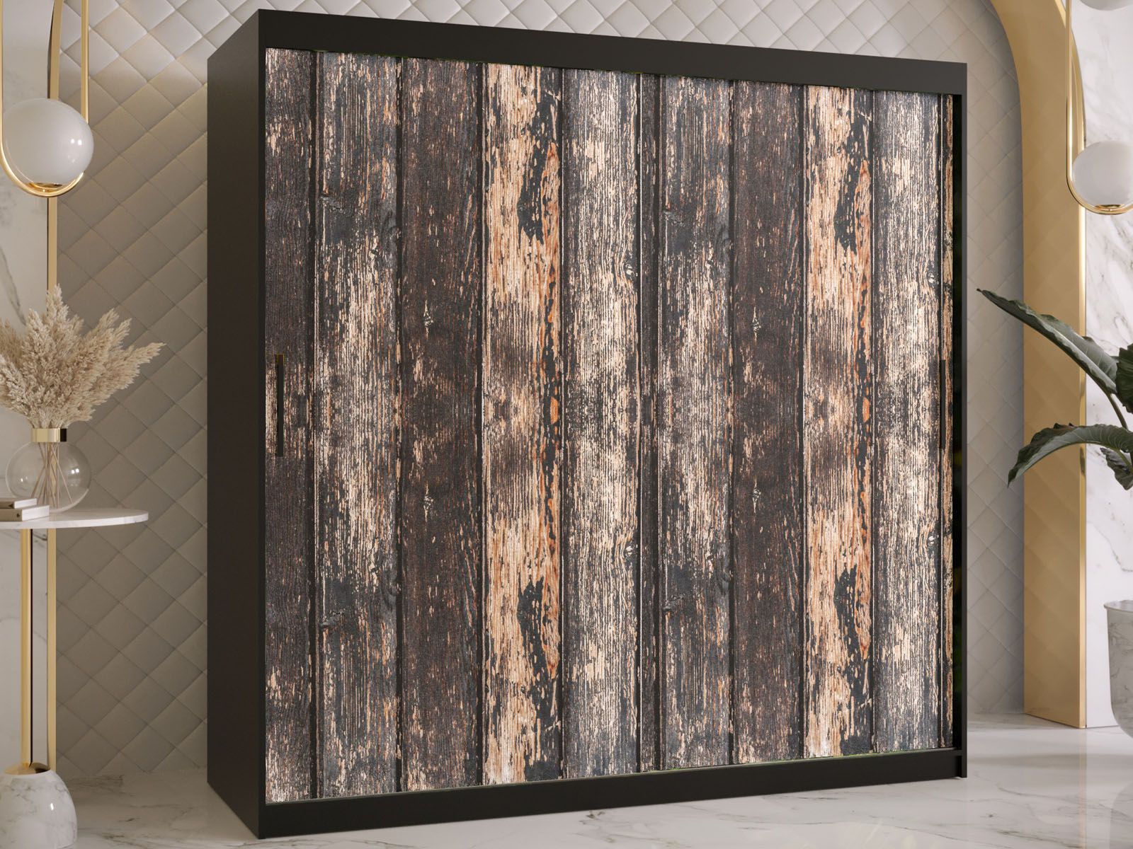 Armoire TODY 2 portes coulissantes 180 cm noir