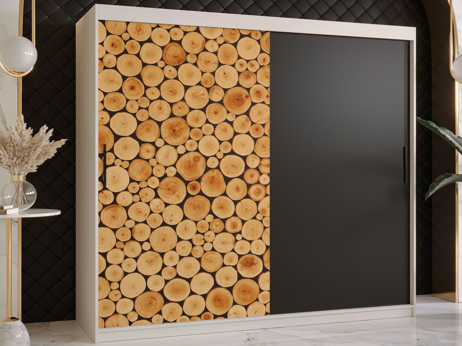 Armoire SOSNY 2 portes coulissantes 200 cm blanc