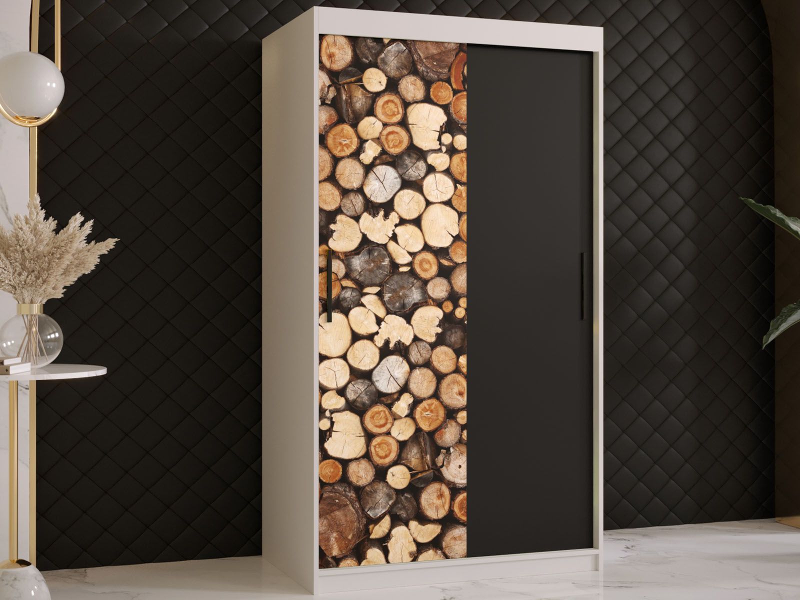 Armoire DREMBO 2 portes coulissantes 100 cm blanc