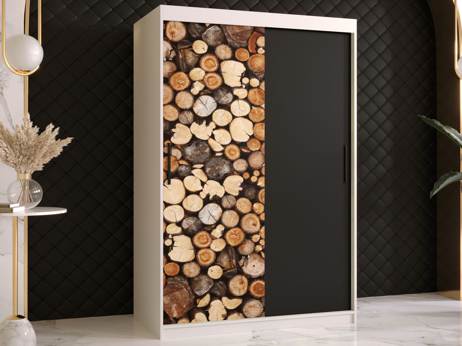 Armoire DREMBO 2 portes coulissantes 120 cm blanc