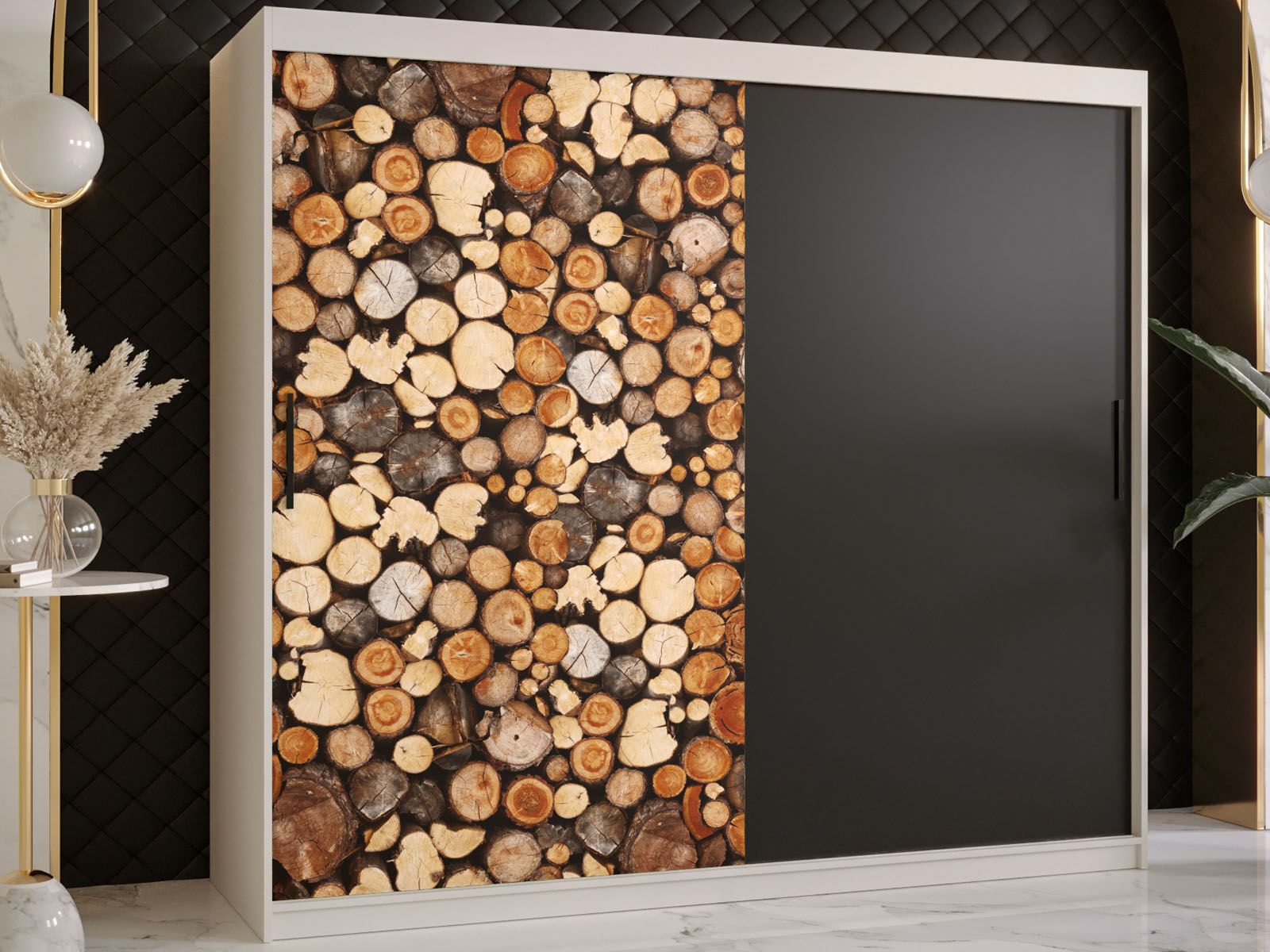 Armoire DREMBO 2 portes coulissantes 200 cm blanc