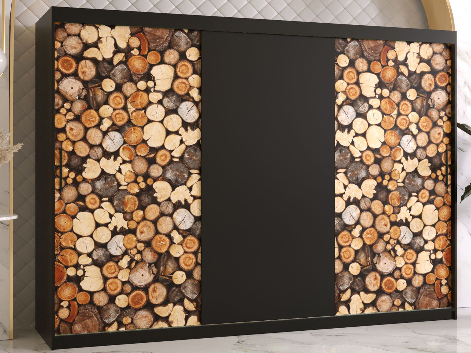 Armoire DREMBO 3 portes coulissantes 250 cm noir