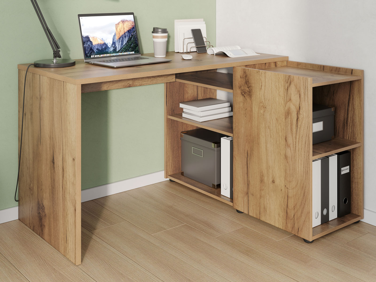 Bureau d'angle OLIVERA chêne navarra