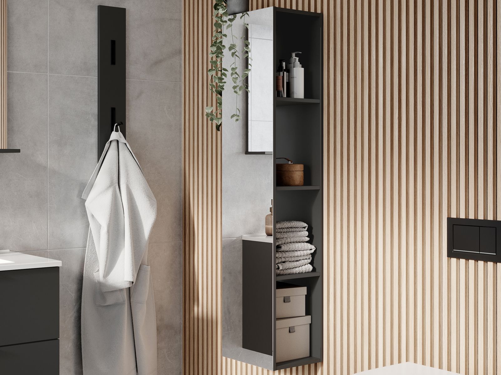 Colonne CANTONA 4 niches graphite