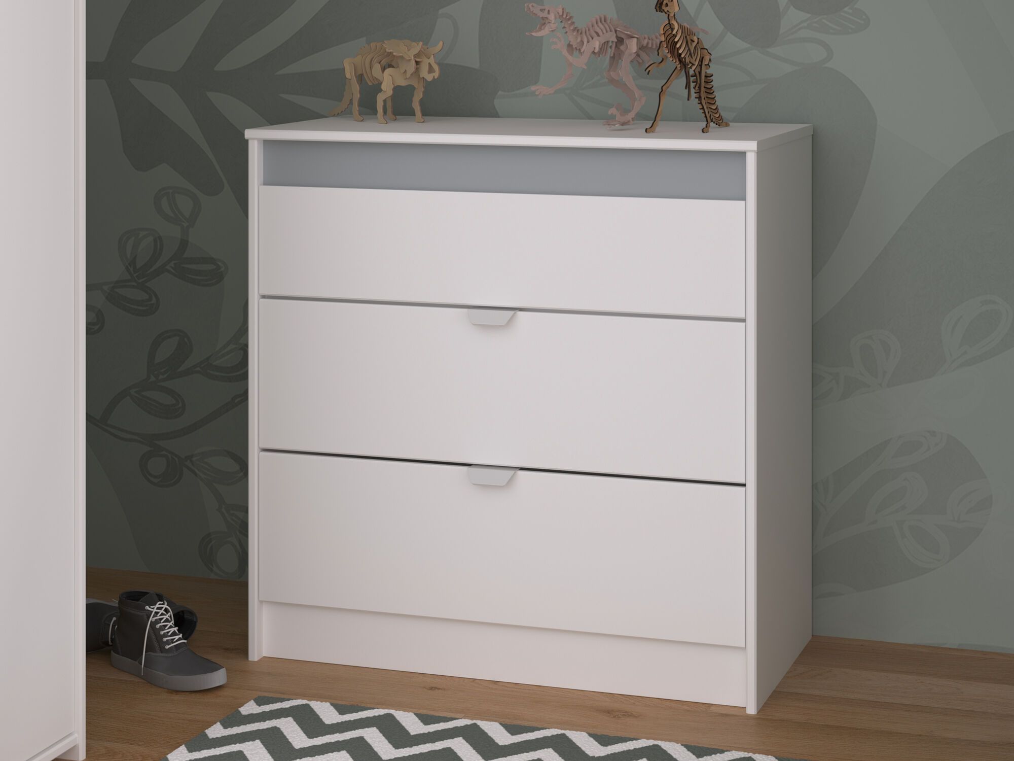 Commode PINOCCHIO 3 tiroirs blanc