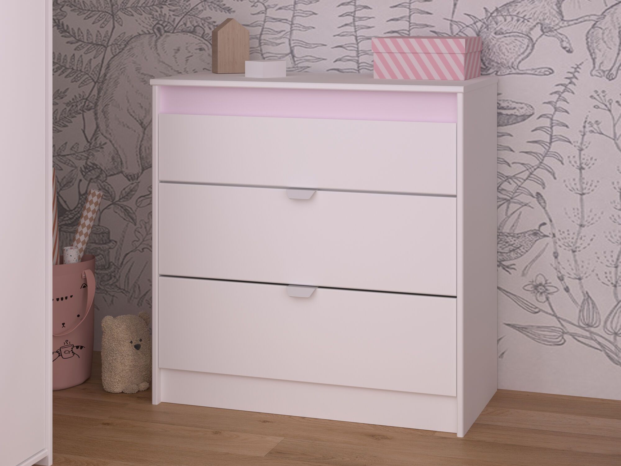 Commode PICHOUEK 3 tiroirs blanc