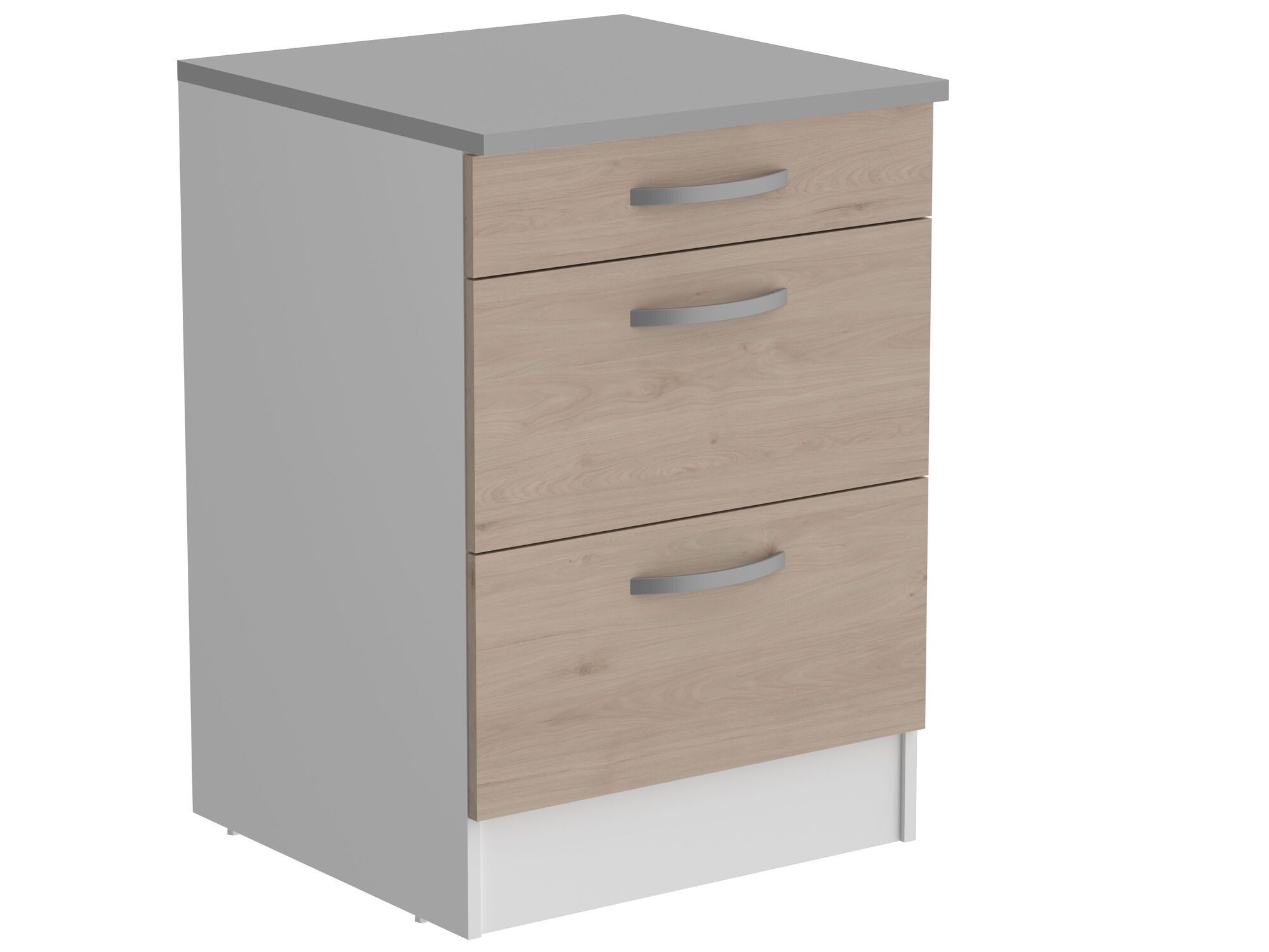 Meuble bas ECOTIC 3 tiroirs chêne jackson