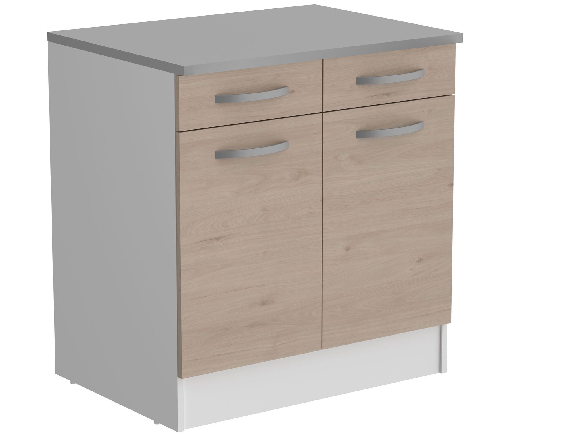 Meuble bas ECOTIC 2 portes 2 tiroirs chêne jackson