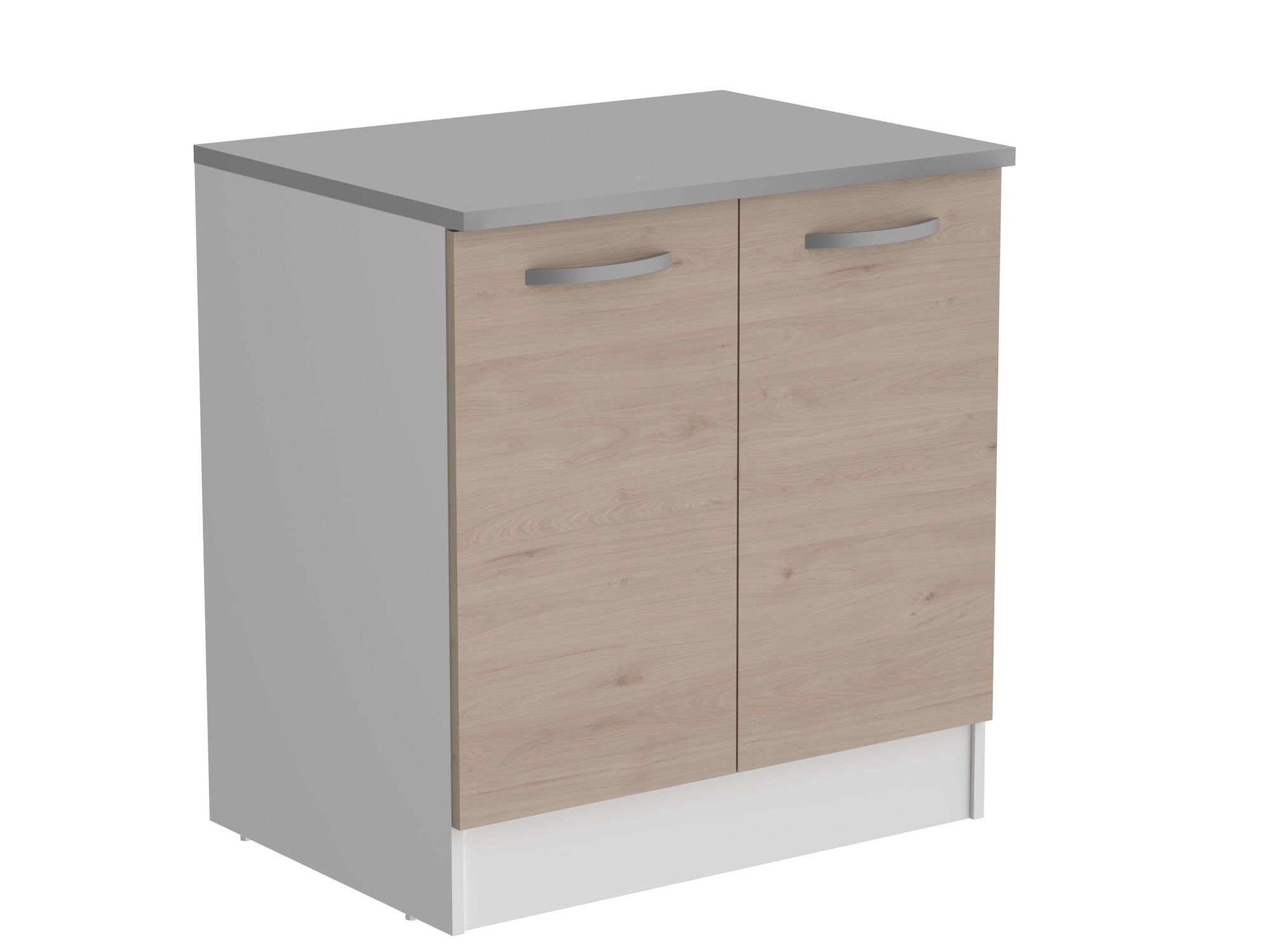 Meuble sous-évier ECOTIC 2 portes blanc/chêne jackson