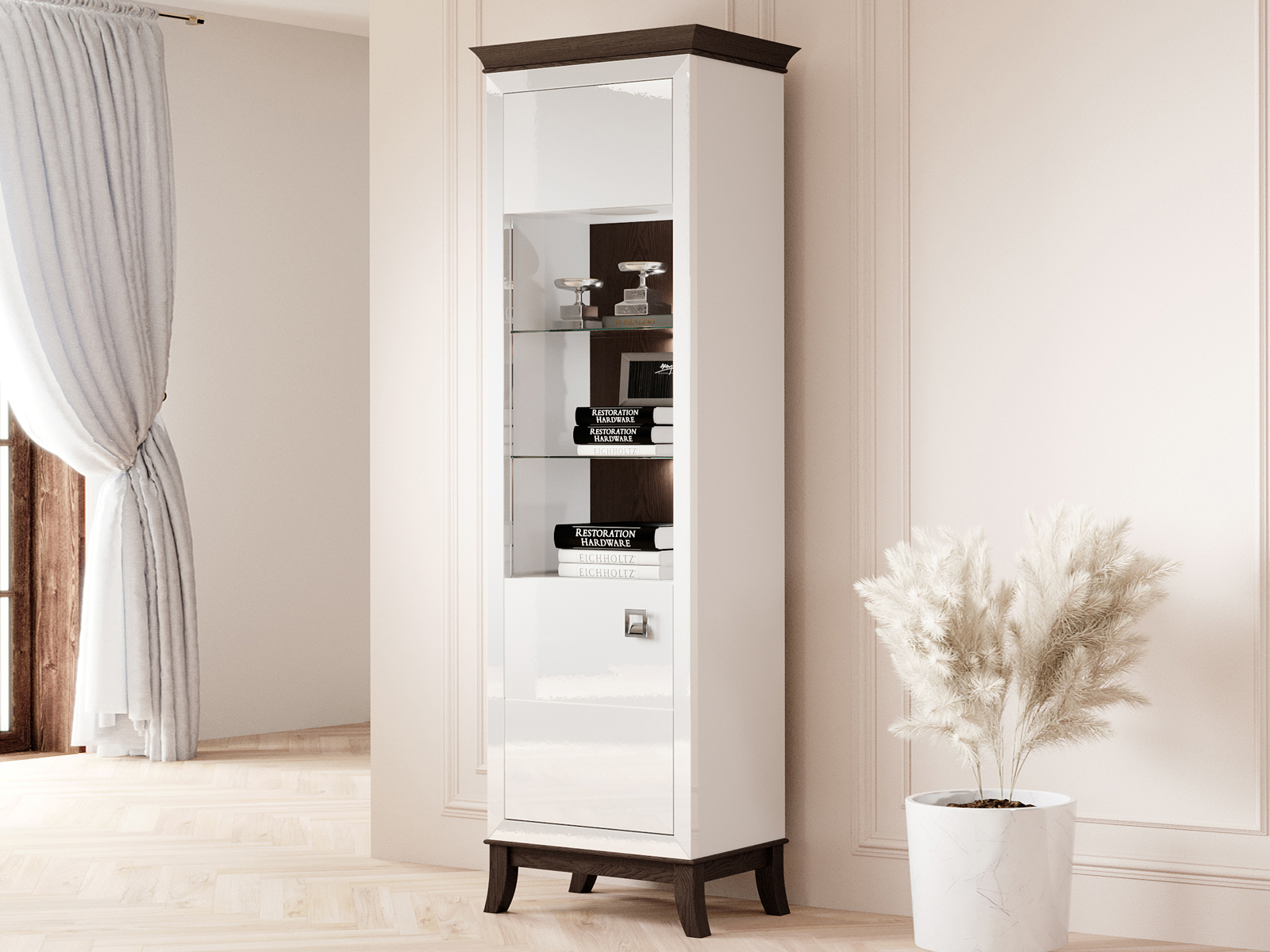 Colonne TIROSA 1 porte blanc brillant