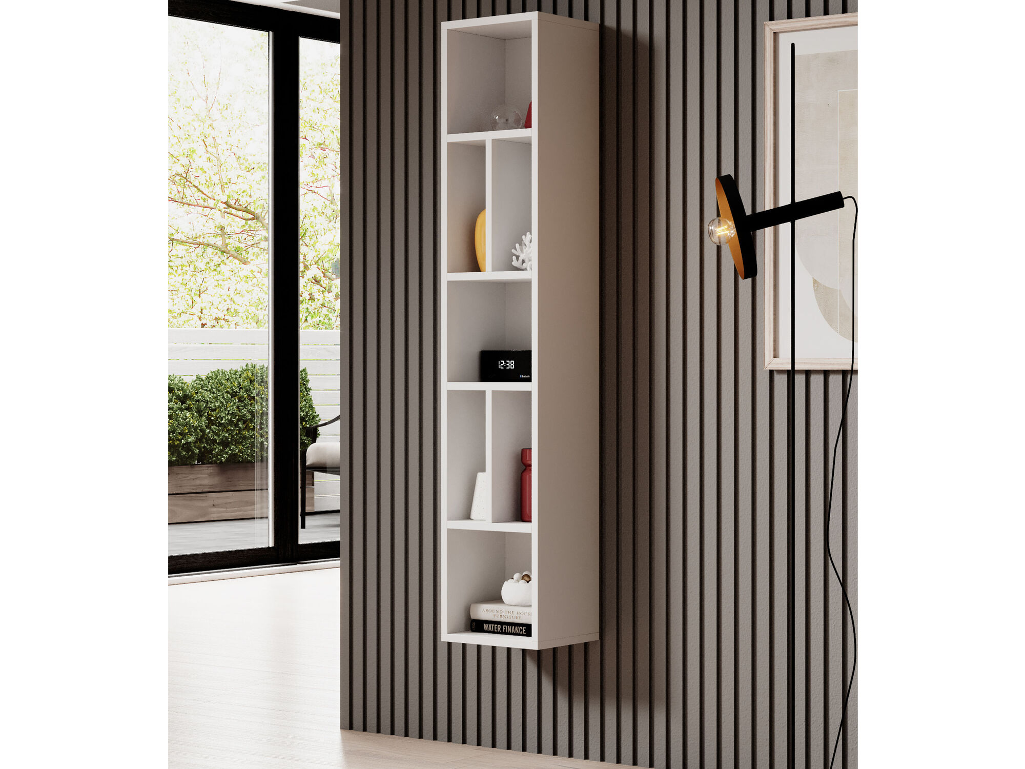 Colonne murale TOMASSON 7 niches blanc