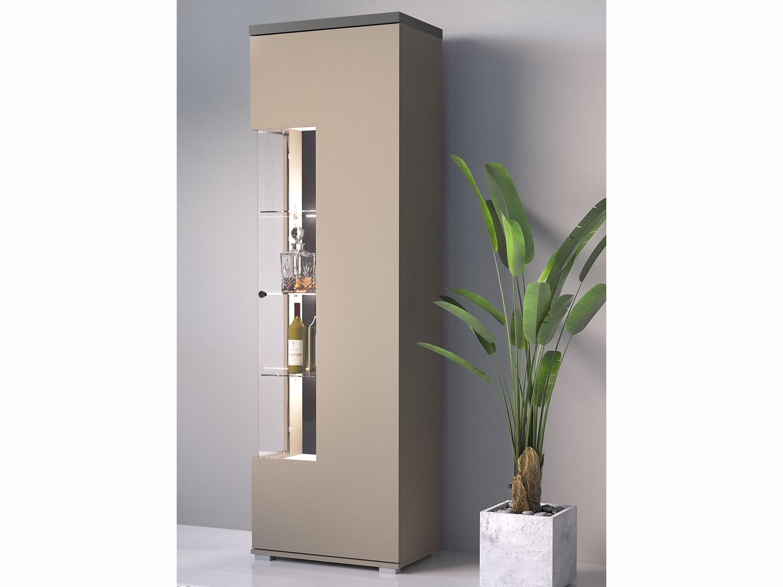 Colonne SERRIE 1 porte anthracite/taupe