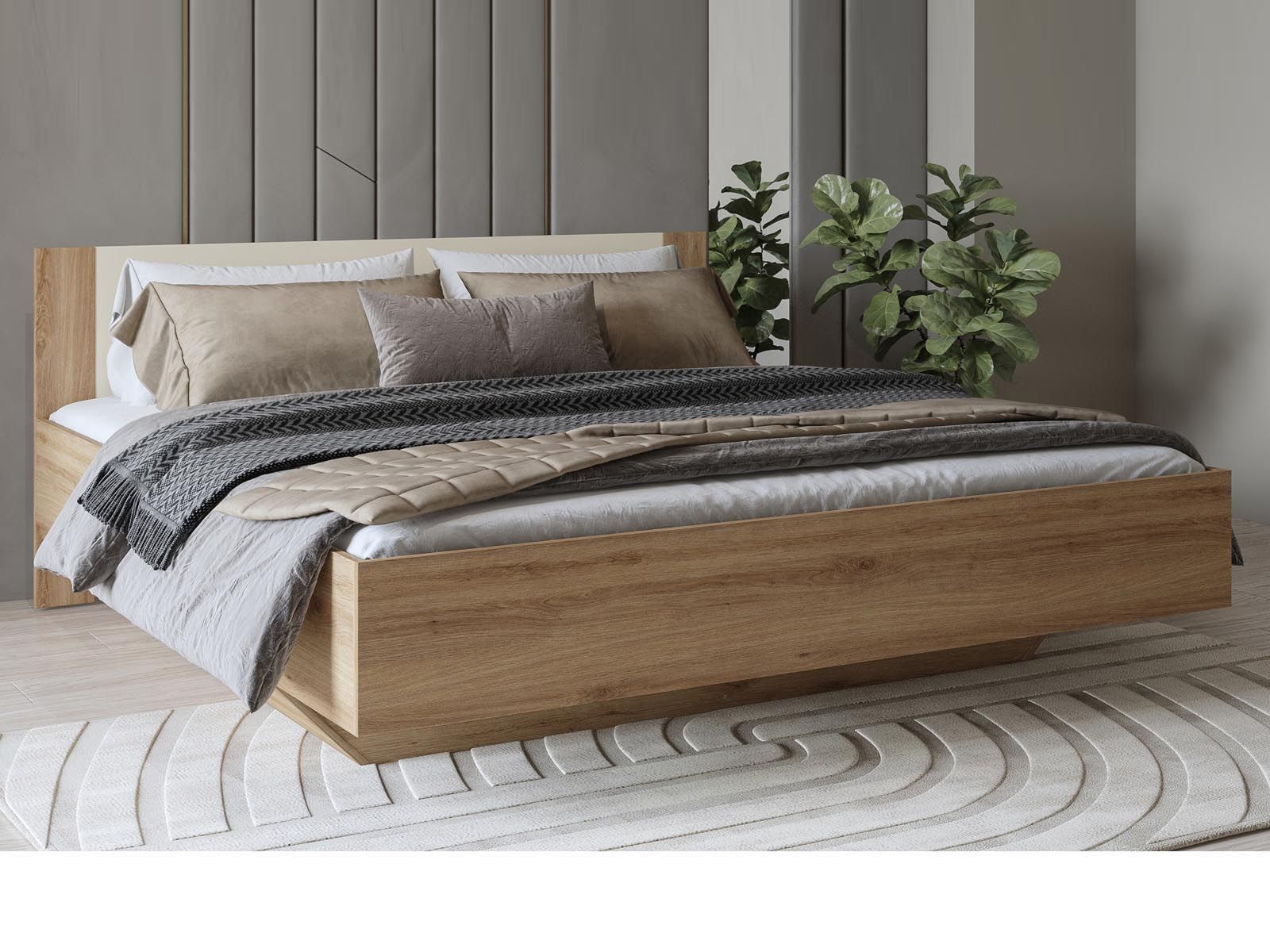 Lit VERTIGO 180x200 cm chêne sauvage