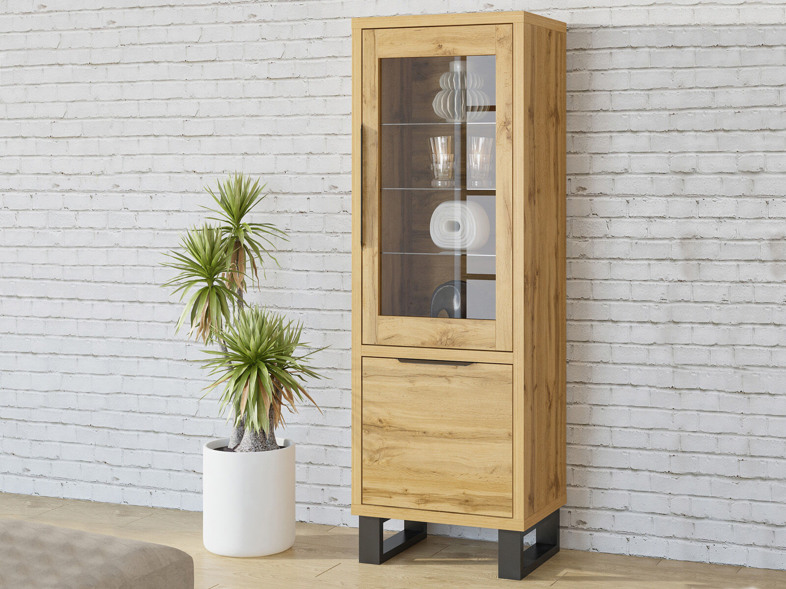 Colonne HALO 2 portes chêne wotan