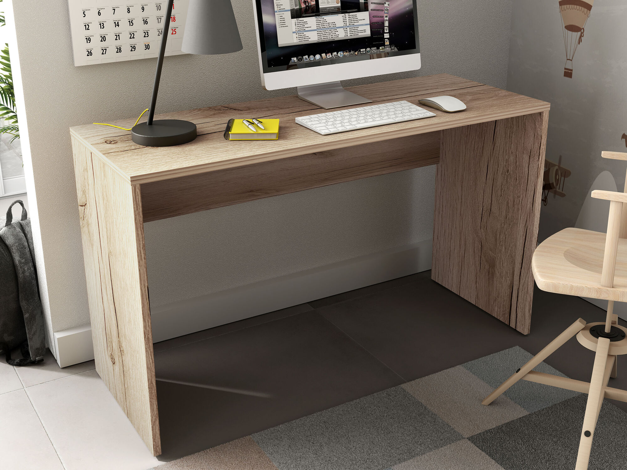 Bureau AGAMIR 130 cm chêne naturel