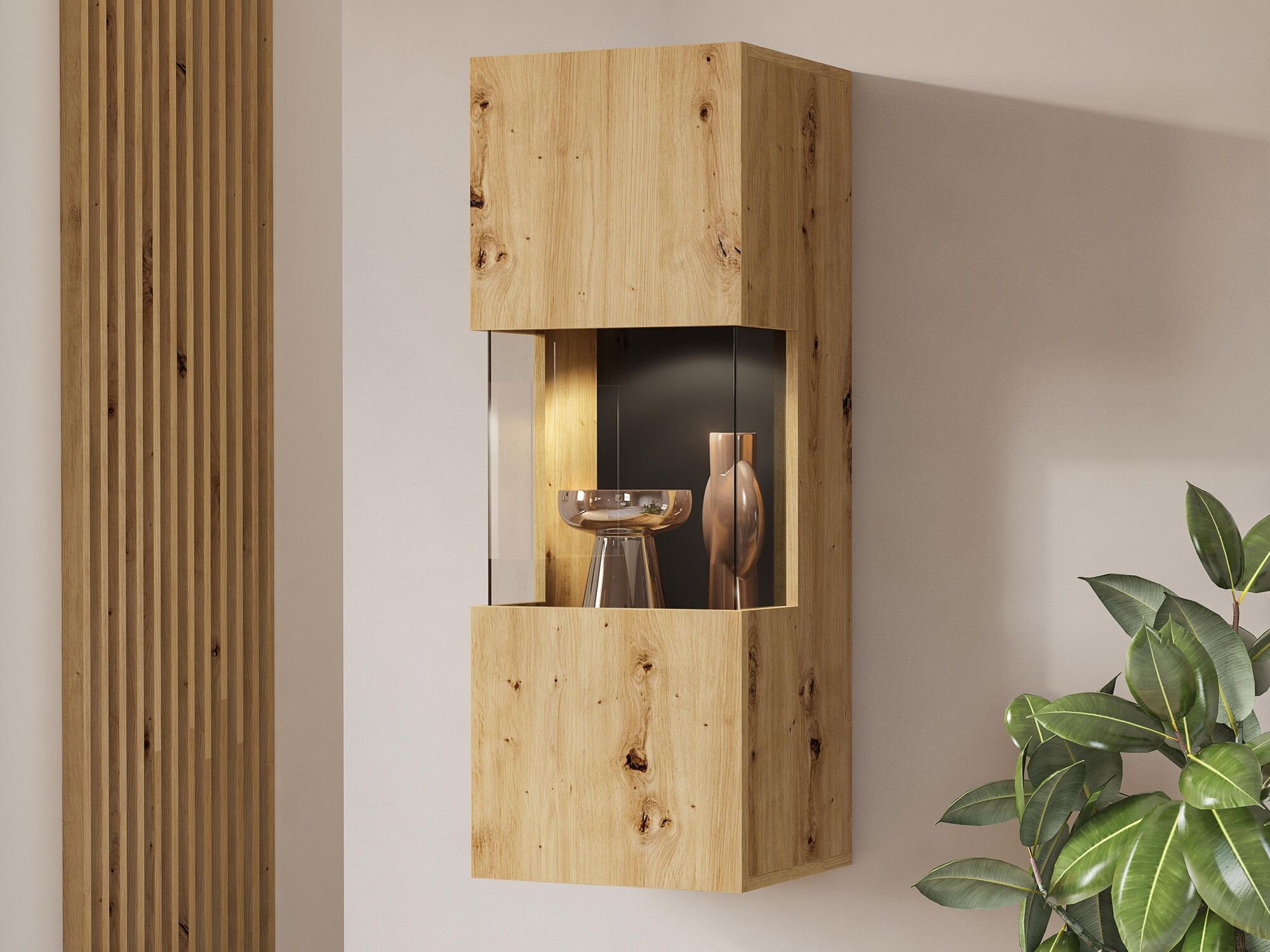 Armoire murale AVATAR 1 porte chêne artisan