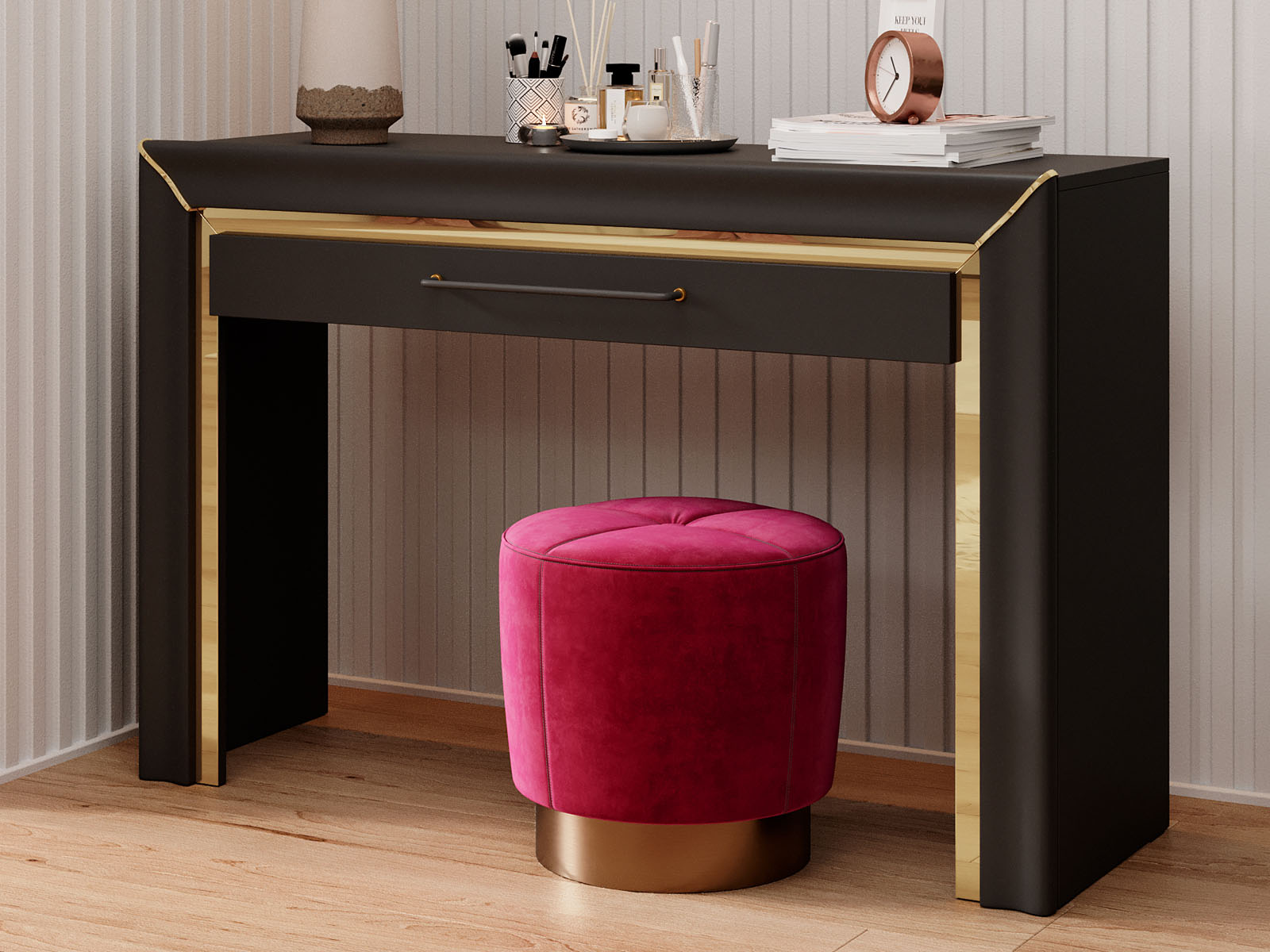 Coiffeuse ARNOLI 1 tiroir noir