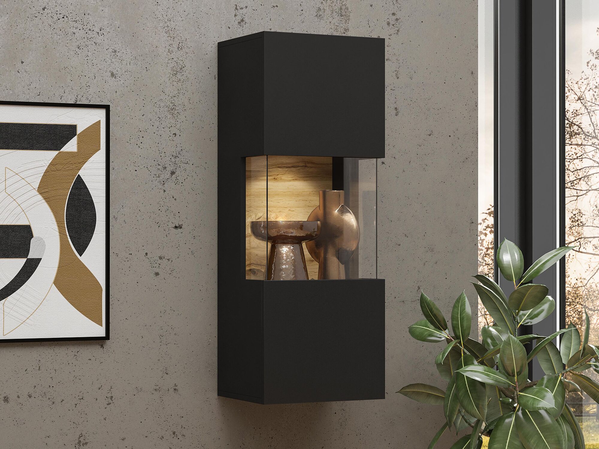 Armoire murale AVATAR 1 porte noir