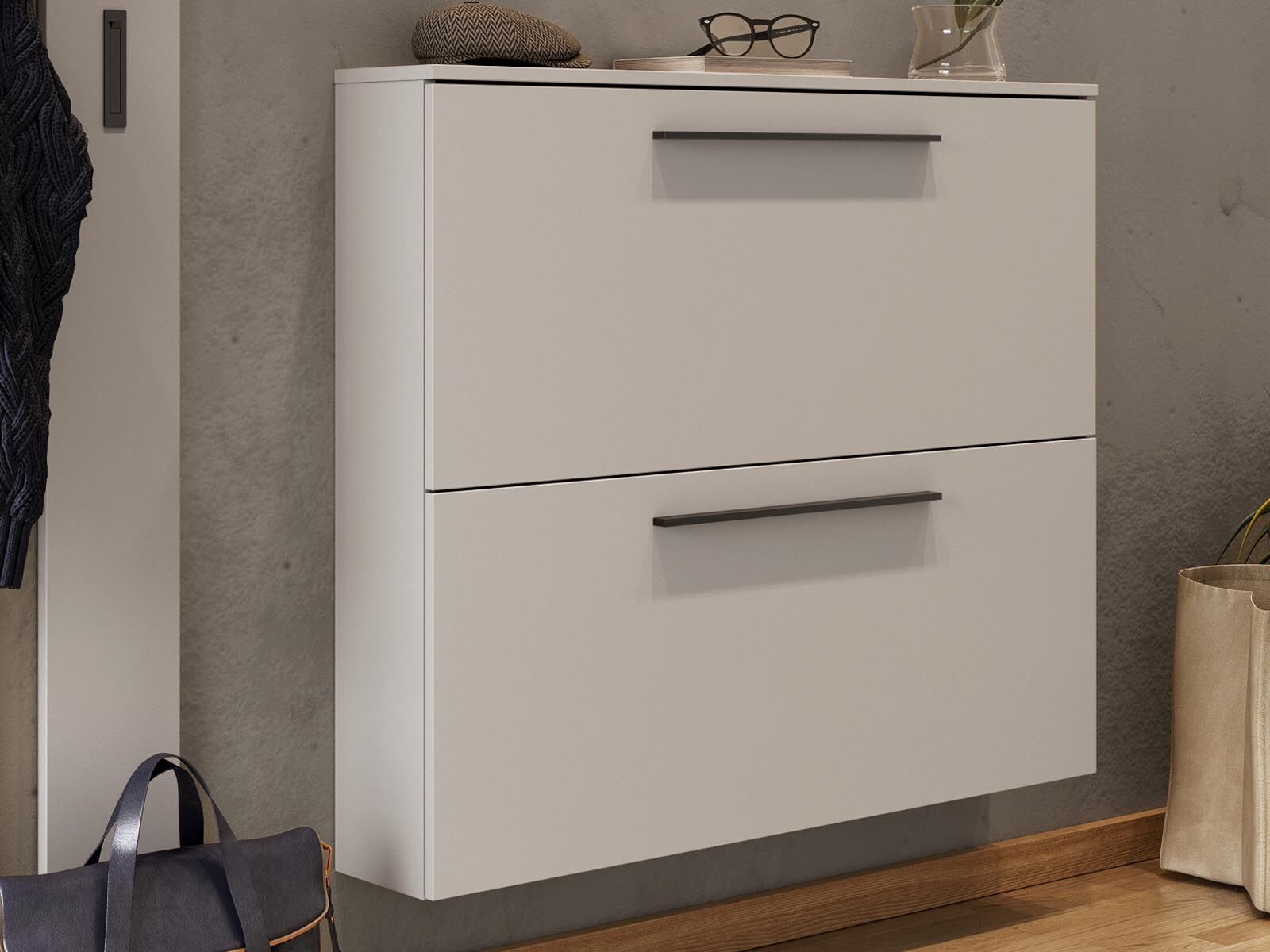 Meuble à chaussures UTANA 2 portes 100 cm cachemire