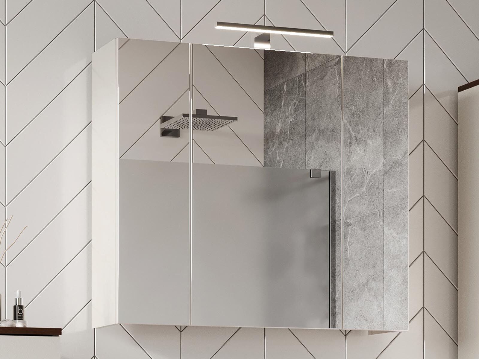 Armoire de toilette YONA 3 portes cachemire