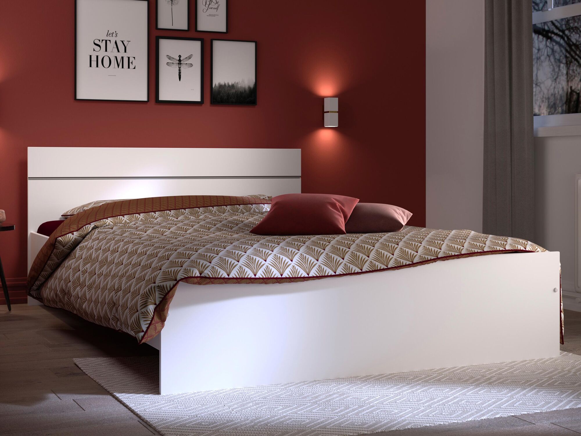 Lit SOLLY 140x190 cm blanc