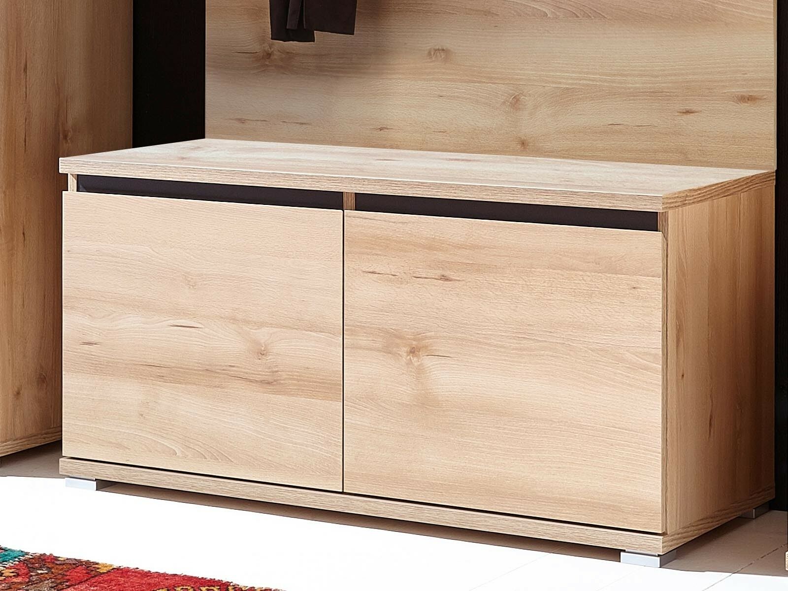 Banc à chaussures LIVINGSTONE 2 portes chêne noble