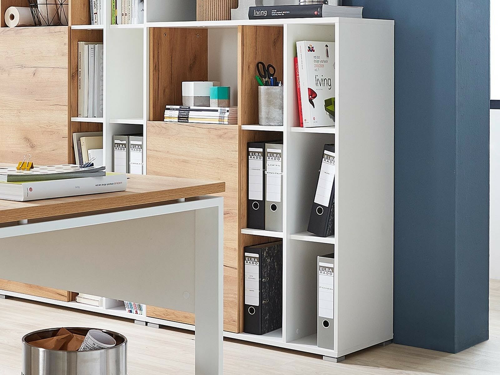 Armoire LISBONNE 1 porte blanc/chêne navarra