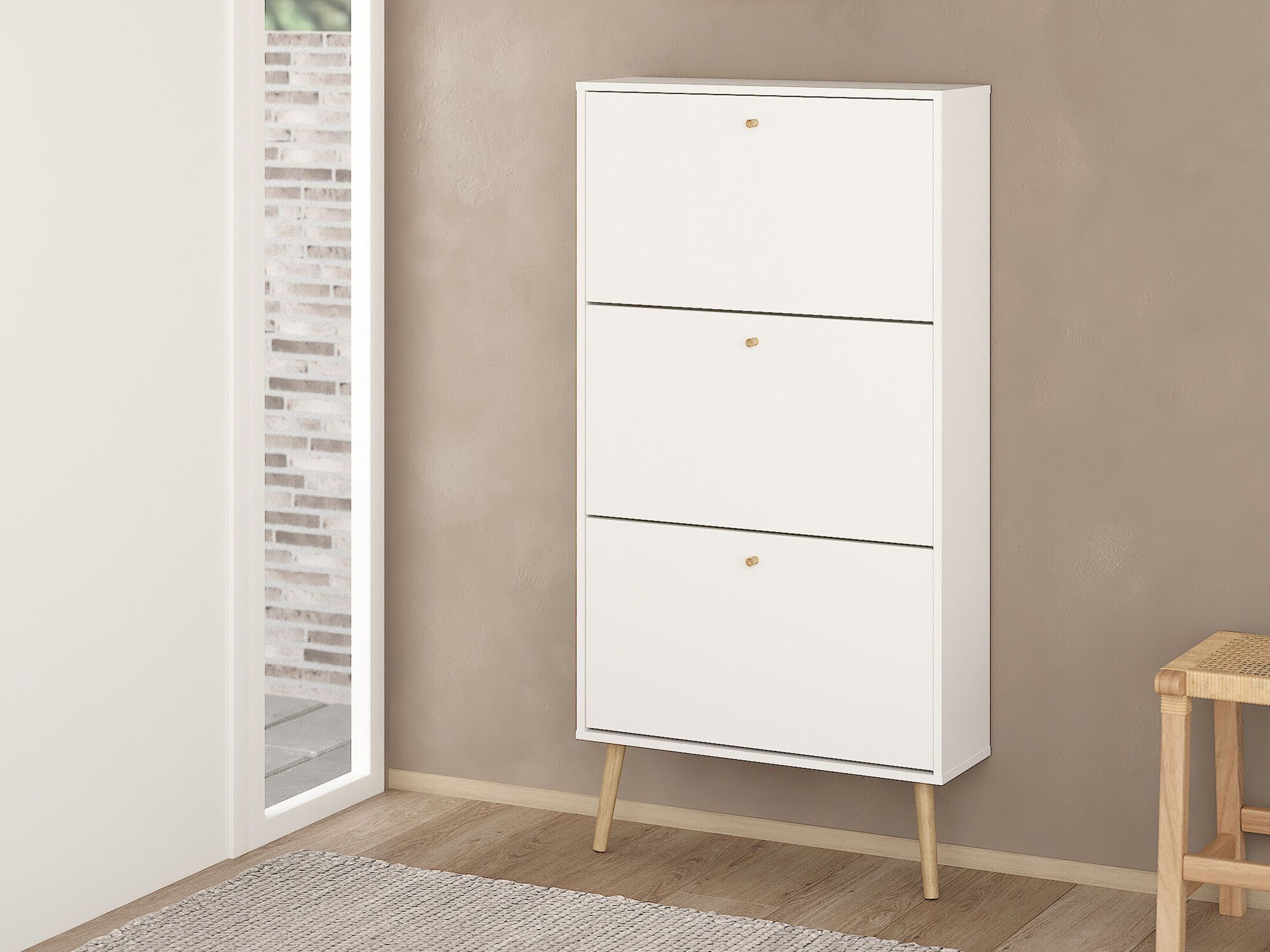 Armoire à chaussures BOAVISTA 3 portes blanc