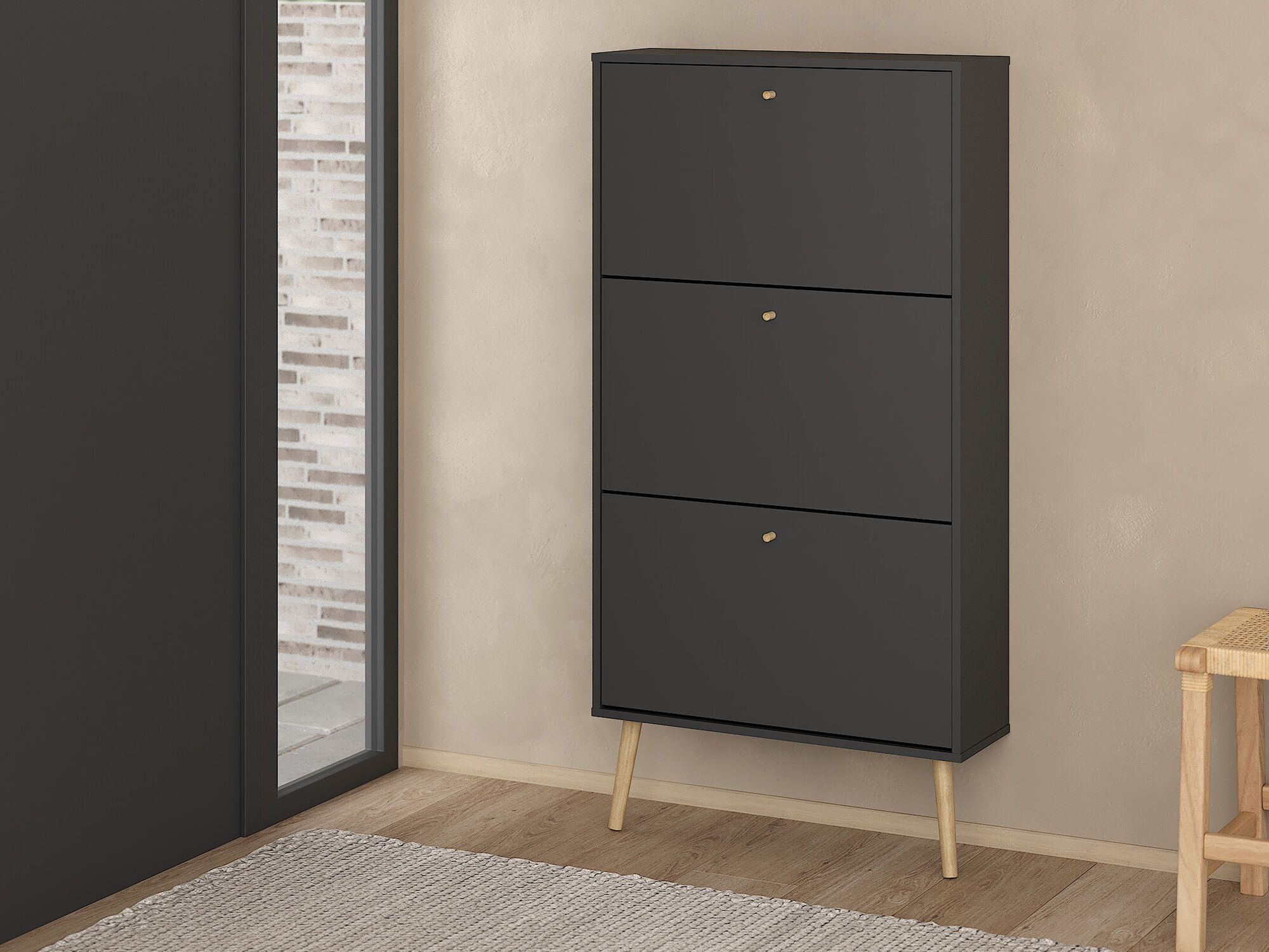 Armoire à chaussures BOAVISTA 3 portes gris