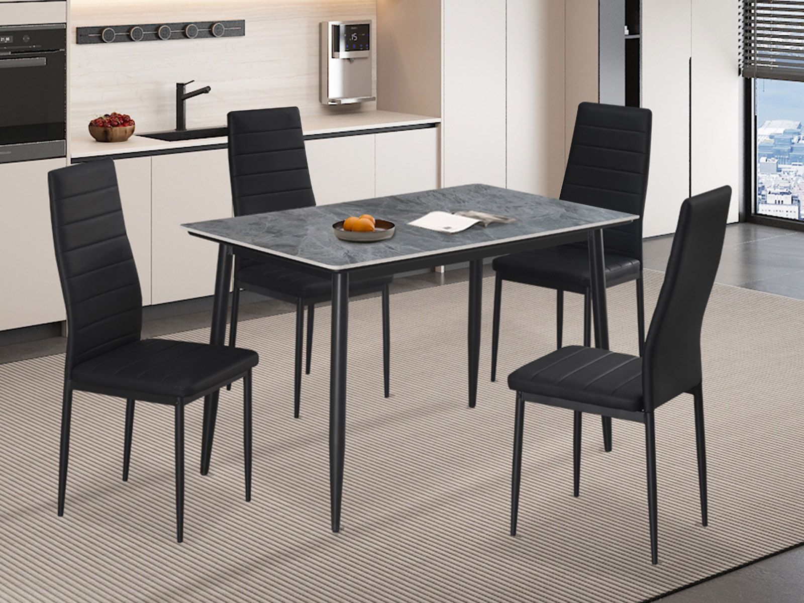 Table repas rectangulaire KENZIE 120 cm gris