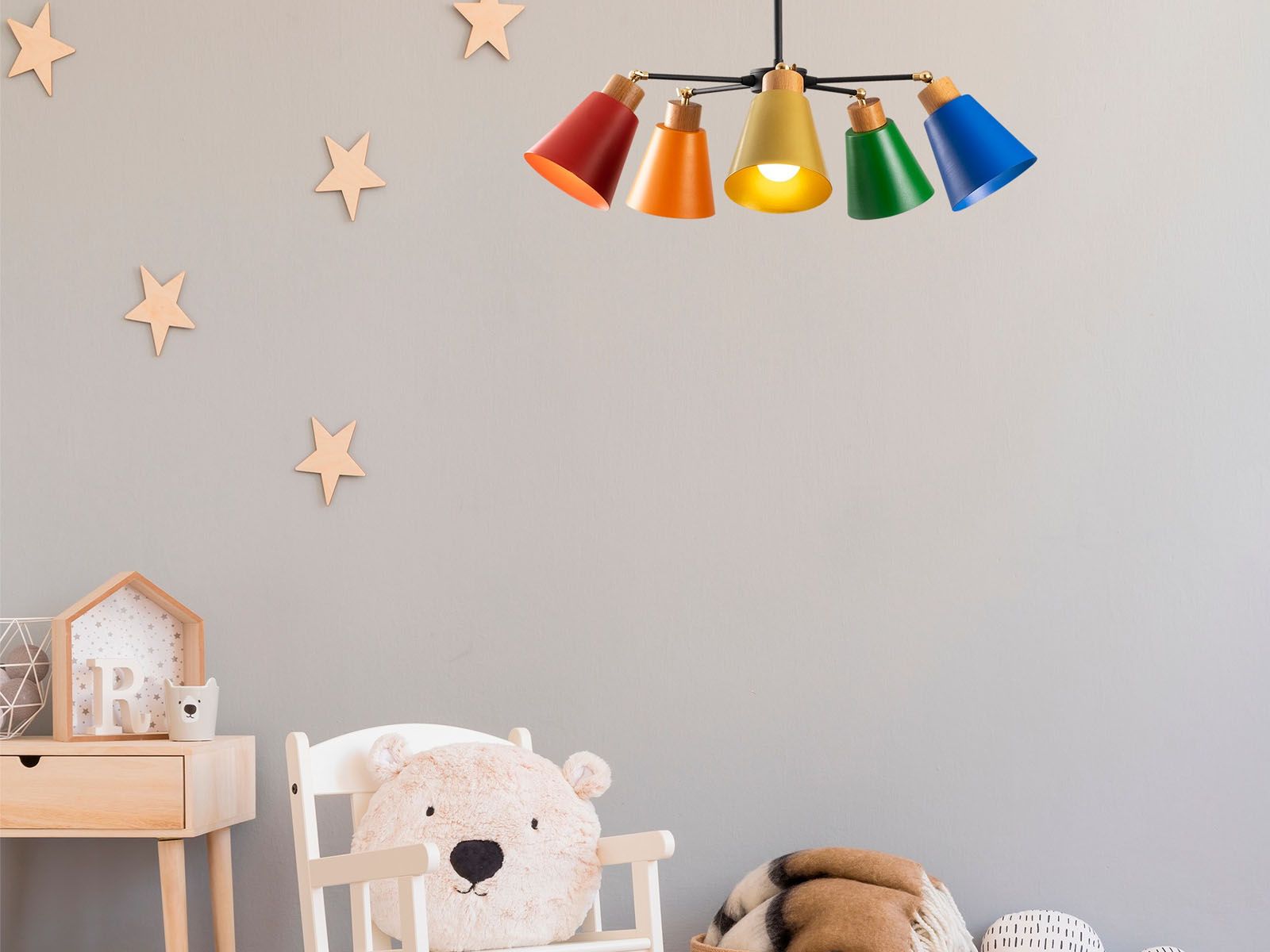 Luminaire suspendu SIROCCO 5 lampes multicolore