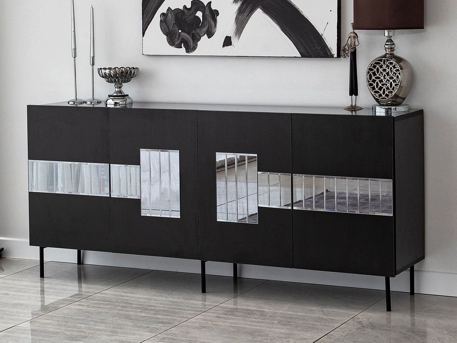 Buffet/bahut MONMARTRE 4 portes noir
