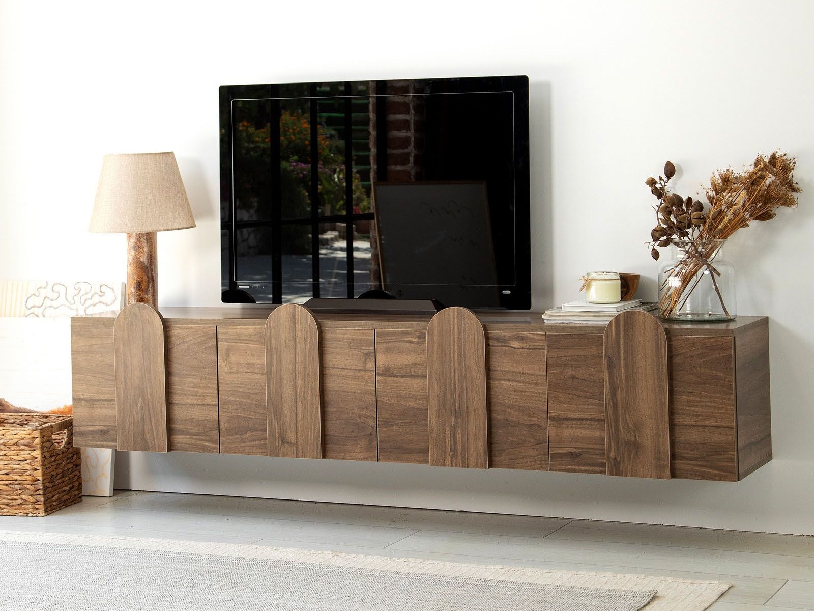 Meuble tv-hifi LINARO 4 portes noyer