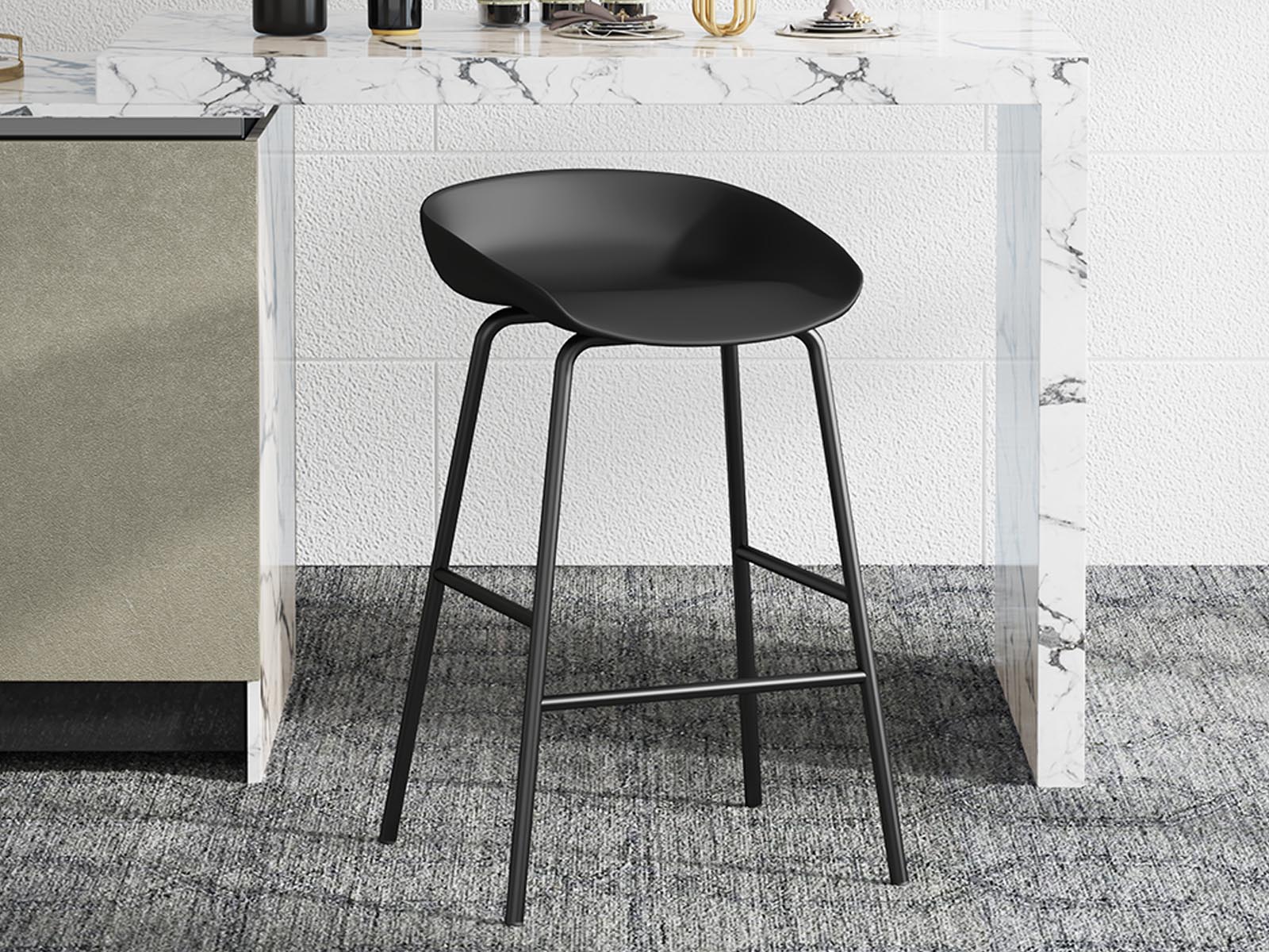 Tabouret de bar ANNABA noir