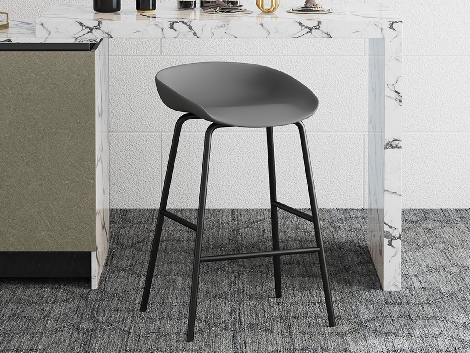 Tabouret de bar ANNABA gris