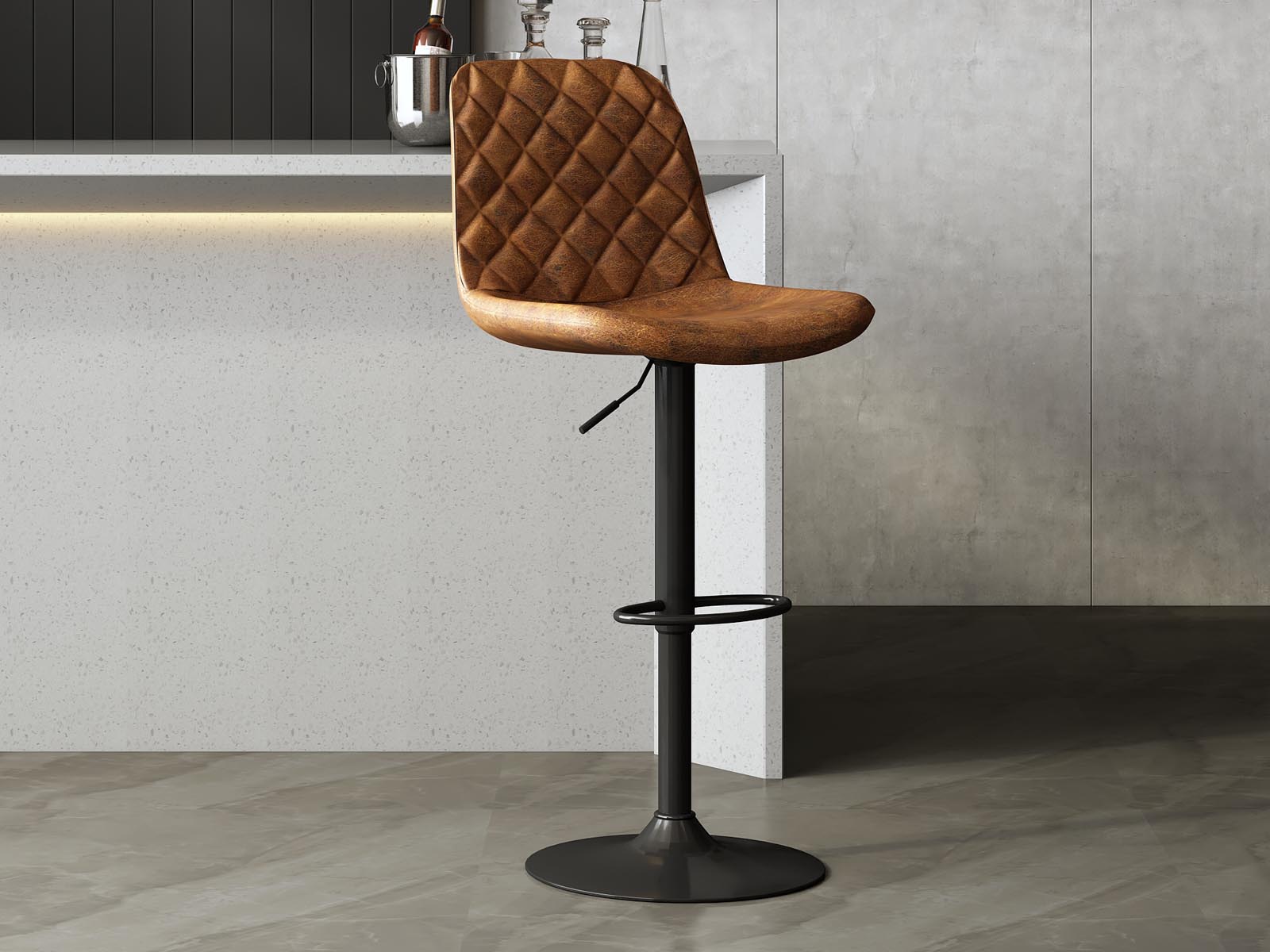 Tabouret de bar MADRISTA cognac
