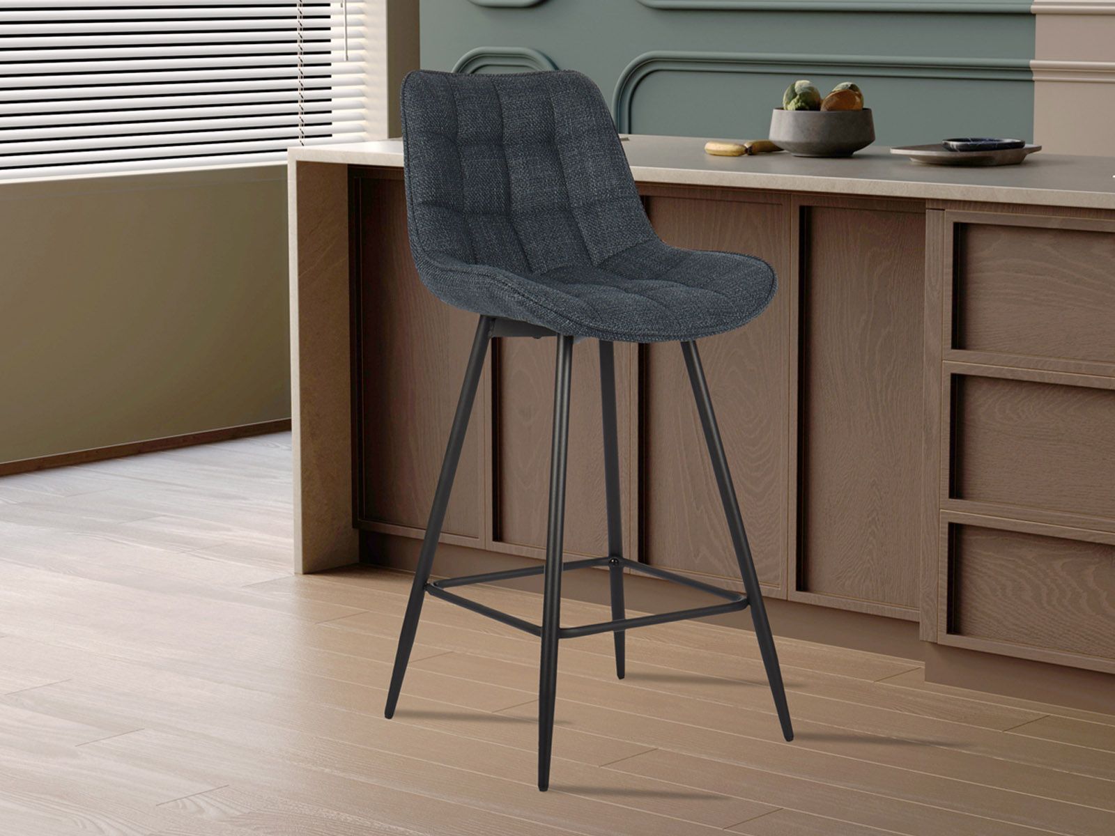 Tabouret de bar ARIBO bleu foncé