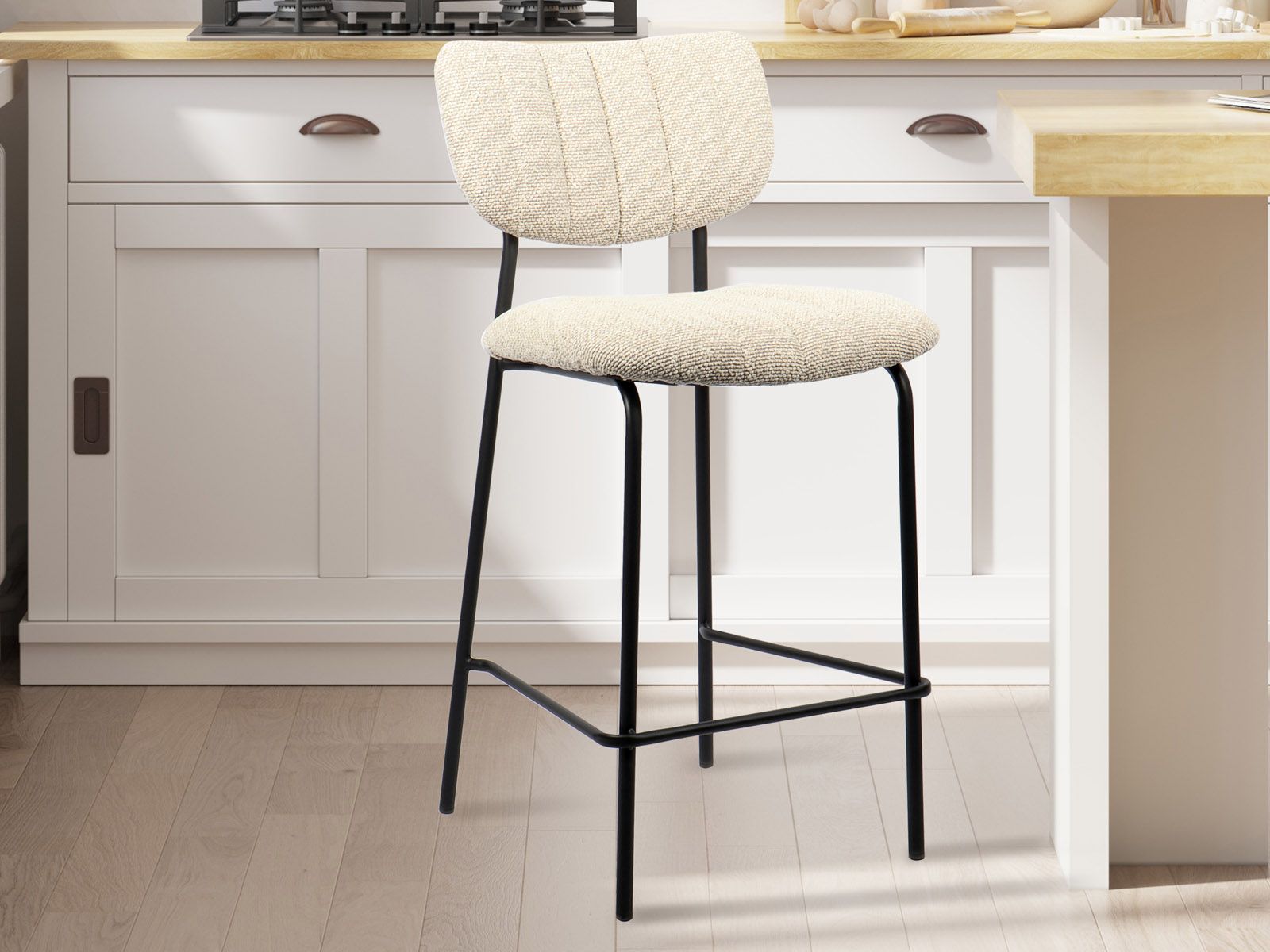 Tabouret de bar ANIKA beige