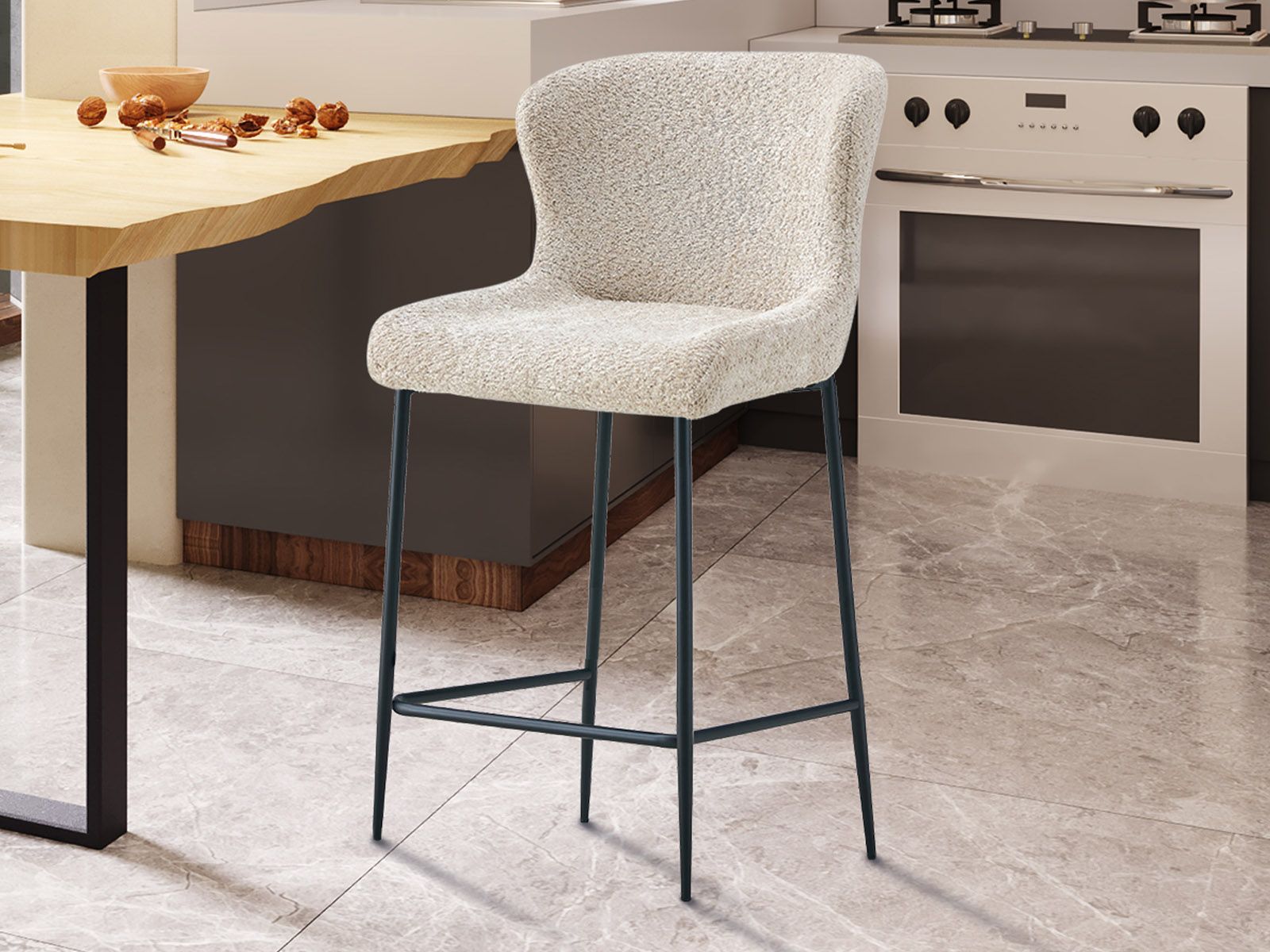 Tabouret de bar LUISA beige