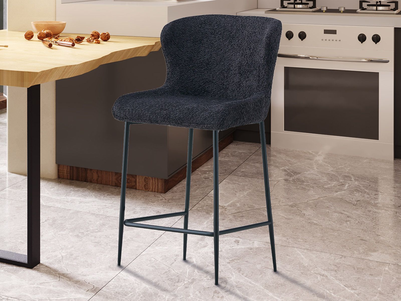 Tabouret de bar LUISA gris foncé