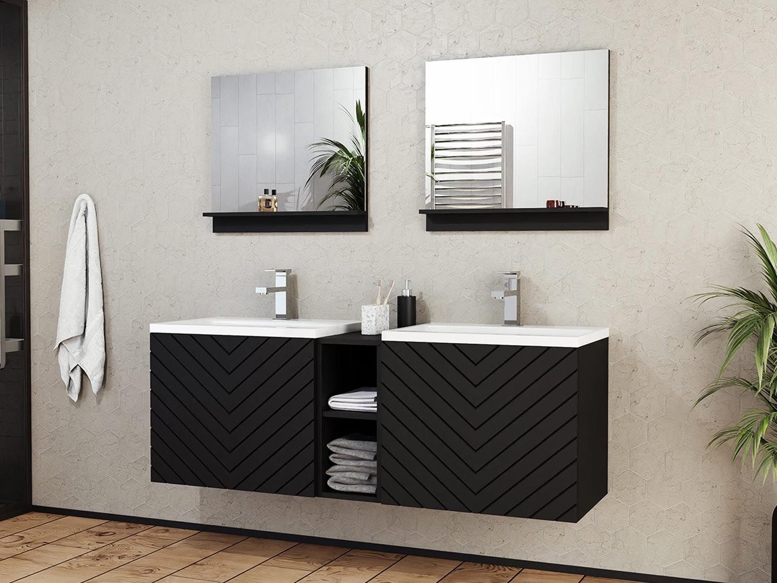 Salle de bain complète NAJID 2 tiroirs noir