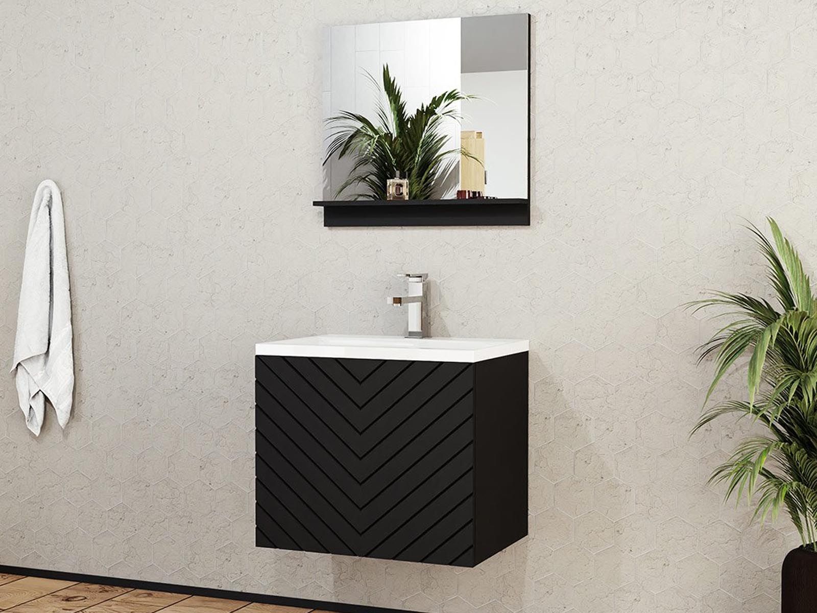 Meuble de salle bain NAJID 1 tiroir noir